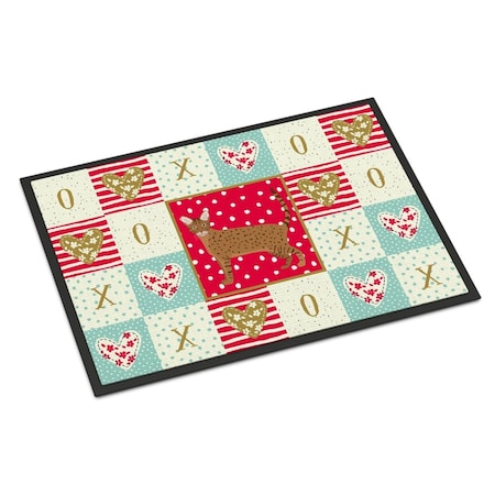 Carolines Treasures 24 x 36 in. Ocicat Cat Love Indoor or Outdoor Mat CK5660JMAT